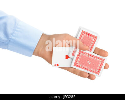 Mano e giocare a carte Foto Stock