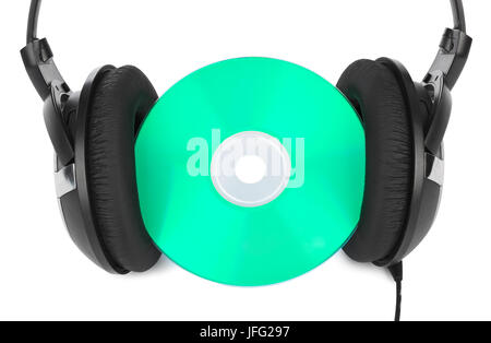 Cuffie e cd Foto Stock