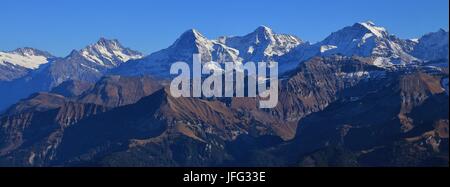 La gamma della montagna Eiger, Monch e Jungfrau Foto Stock