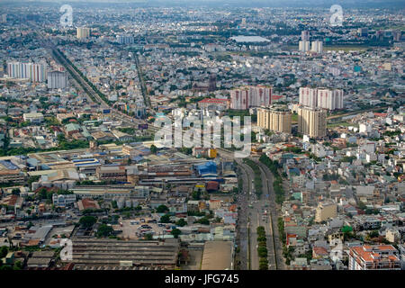 Vista aerea della città di Ho Chi Minh in Vietnam, in Asia Foto Stock