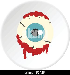 Zombie icona eyeball cerchio Illustrazione Vettoriale
