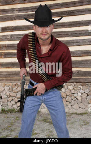 Bello cowboy uomo Foto Stock