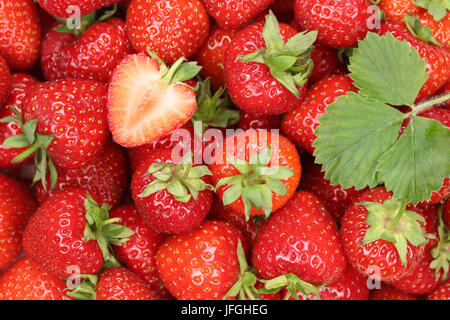 Erdbeeren Beeren Früchte Hintergrund Foto Stock