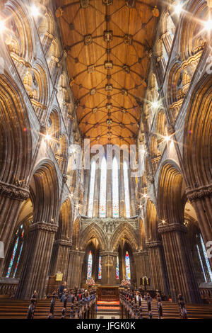 La Scozia, Glasgow Cathedral, vista interna Foto Stock