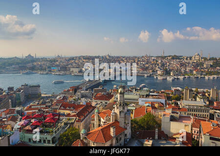 Turchia, Istanbul City Panotrama,il Golden Horn Foto Stock