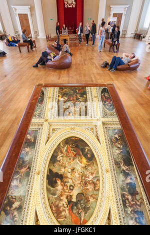 Inghilterra, Londra, Whitehall, la Banqueting House il soffitto Artwork da Rubens Foto Stock