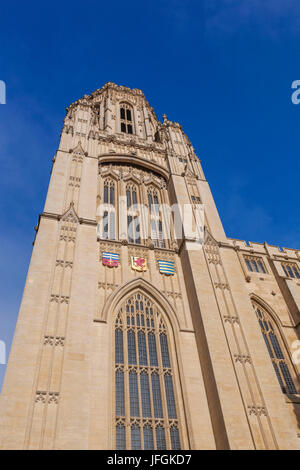 Inghilterra, Somerset, Bristol University of Bristol, Wills Memorial Tower Foto Stock