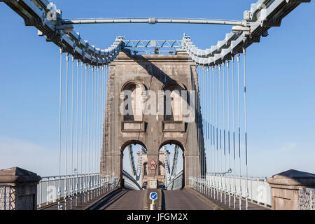 Il Galles, Bangor, Stretto di Menai Bridge Foto Stock