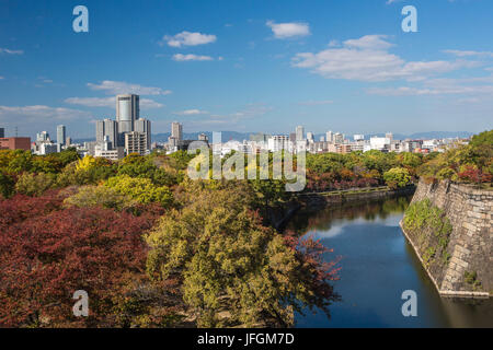 Giappone, Kansai di Osaka, il Castello di Osaka, le pareti Foto Stock