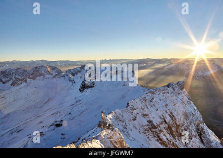 Panorama di montagna Zugspitze Foto Stock