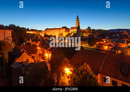 Città Vecchia e del castello, Cechia, Jihocesky kraj (Boemia del Sud regione), Cesk ý Krumlov (Böhmisch Krumau) Foto Stock