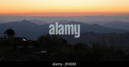 Vista tramonto da Baglungpani, Nepal Foto Stock