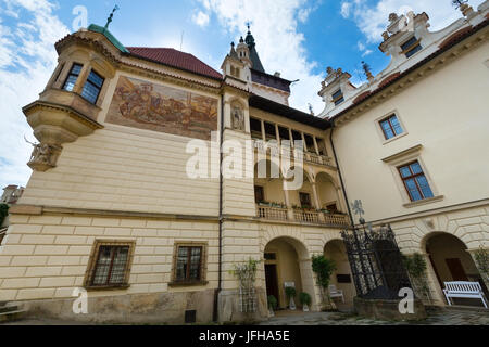 Castello Pruhonice o Pruhonicky zamek summer view (Praga, Repubblica Ceca) Foto Stock