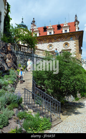 Castello Pruhonice o Pruhonicky zamek summer view (Praga, Repubblica Ceca) Foto Stock