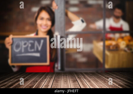 Immagine composita di close-up di pavimenti in legno Foto Stock
