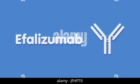 Efalizumab anticorpo monoclonale farmaco. Obiettivi di CD11a ma è stato ritirato dal mercato a causa di problemi di sicurezza. Nome generico e stilizzate di anticorpo. Foto Stock