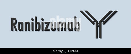Ranibizumab di frammento di anticorpo monoclonale (Fab) farmaco. Obiettivi il fattore di crescita endoteliale vascolare di un (VEGFA) ed è indicato per il trattamento di età-re Foto Stock