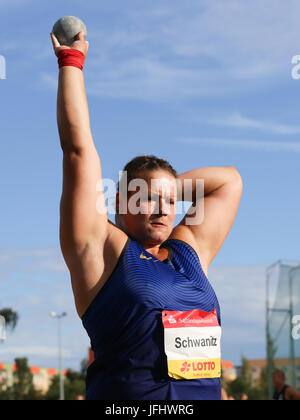 Il tedesco shot putter Christina Schwanitz (Germania,LV 90 i Monti Metalliferi) Foto Stock