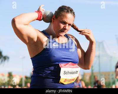 Il tedesco shot putter Christina Schwanitz (Germania,LV 90 i Monti Metalliferi) Foto Stock