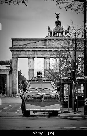 Berlino, la Porta di Brandeburgo durante l'Americano ricevimento ufficiale Foto Stock