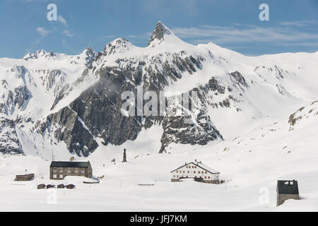 La Svizzera, Vallese, Orsières, Großer Sankt Bernhard/ Colle del Gran San Bernardo / Col du Grand San Bernardo, Alpi Vallesi, altezza 2.469 m, ospizio del Gran San Bernardo, ospizio dei canonici di Austin, Canonici Regulares Congregationis Sancti Bernardi, pass Foto Stock