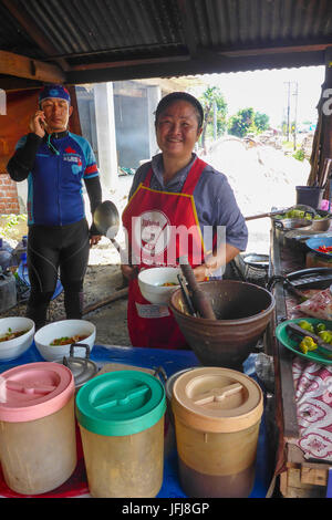 Asia, Laos, paese senza sbocco sul mare, sud-est asiatico, Penisola Indocinese?, Vientiane, cookshop Foto Stock