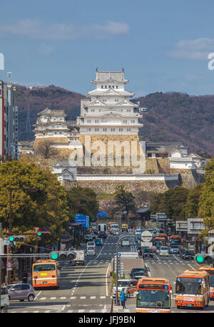 Giappone, Himeji City, il castello di Himeji, patrimonio mondiale dell UNESCO Foto Stock