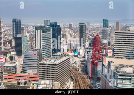 Giappone, Kansai di Osaka, l'area di Umeda, skyline Foto Stock