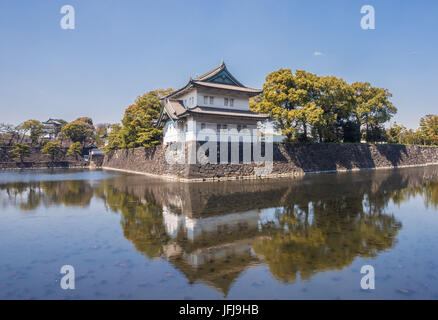 Giappone, città di Tokyo, il Palazzo Imperiale di pareti, nei pressi di Otemachi area, Foto Stock