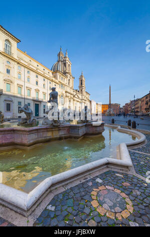 Piazza Navona, Roma, Lazio, l'Italia, la Fontana del Moro di sculture, Foto Stock