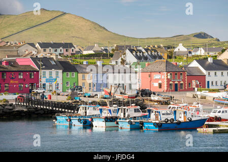 Vista di Portmagee, Iveragh Peninsula, Co, kerry, munster, irlanda, Europa Foto Stock