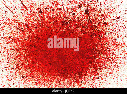 Abstract sfondo rosso con spruzzi di inchiostro Foto Stock