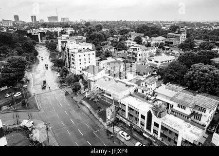 Yangon / Città Ragoon street view townscape dall'alto - Panoramica - posto per visitare il Myanmar/Birmania Foto Stock