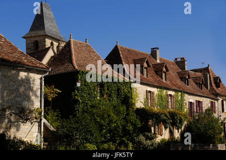 Borgo medievale di Loubressac, Lot, Francia Foto Stock
