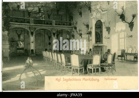 02672-Moritzburg-1902-Jagdschloß Speisesaal-Brück & Sohn Kunstverlag Foto Stock