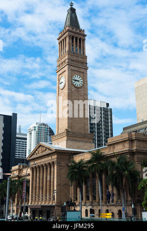 Brisbane City Hall su King George Square, Città di Brisbane, Brisbane, Queensland, Australia Foto Stock