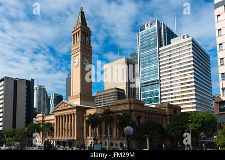 Brisbane City Hall su King George Square, Città di Brisbane, Brisbane, Queensland, Australia Foto Stock