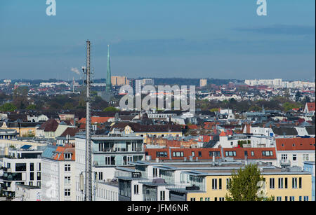 Lo skyline di Amburgo vista da un edificio per uffici Foto Stock