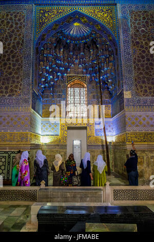 Samarcanda, Uzbekistan, Asia centrale, interno del Gur-e Amir Timur, il mausoleo, Foto Stock