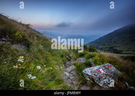 Faiallo pass, Provincia di Genova, liguria, Italy, monti liguri, UNESCO Global geoparks, UNESCO Global geoparks Beigua Foto Stock