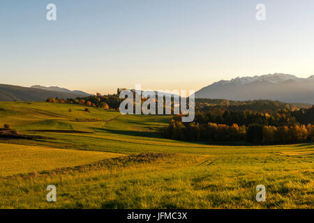 L'Italia, Trentino Alto Adige, praterie di Val di Non in una giornata autunnale, Foto Stock