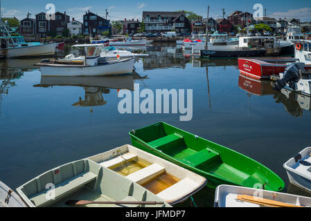 Stati Uniti d'America, Massachusetts, Cape Ann, Rockport, Rockport Harbour, barche Foto Stock