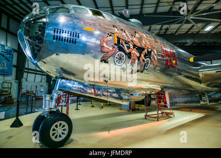 Stati Uniti d'America, Connecticut, Windsor Locks, New England Air Museum, USAF Boeing B-29 Superfortress, WW2-ser bomber Foto Stock