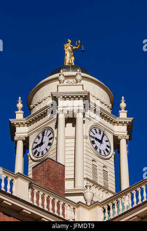 Stati Uniti d'America, Connecticut, Hartford, Old State House clocktower, autunno Foto Stock