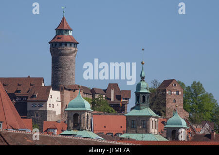 Kaiserburg , Altstadt, Norimberga, Franken, Bayern, Deutschland, Europa I 'castello Kaiserburg', Old Town, Norimberga, Baviera, Germania, Europa Foto Stock