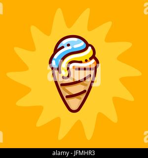 Ice Cream colore icona di linea Illustrazione Vettoriale