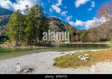 Il lago del Predil, provincia di Udine, regione Friuli Venezia Giulia, Italia, Europa. Foto Stock