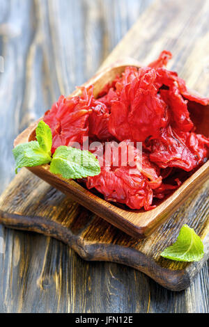 Essiccati fiori di ibisco. Foto Stock