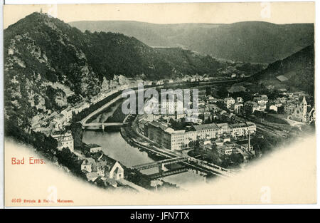 04049-Bad Ems-1903-Blick auf Bad Ems und der Lahn mit Brücken-Brück & Sohn Kunstverlag Foto Stock