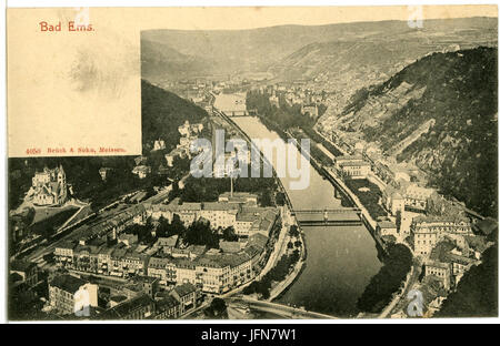 04050-Bad Ems-1903-Blick auf Bad Ems und der Lahn mit 3 Brücken-Brück & Sohn Kunstverlag Foto Stock